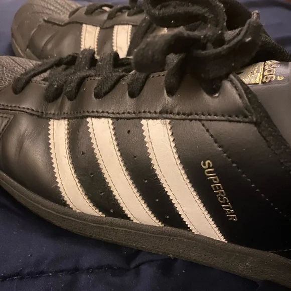 Adidas Originals Superstar Shelltoe Core Black White Gold Men’s Sz 12.5.Preowned - Picture 2 of 7